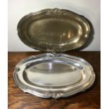 Pair of large Antique French Silver Platters by Adolphe Boulenger 1st Degree Silver