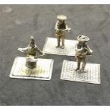 6 Dutch Dolls House Miniature Silver Figures playing instruments