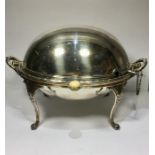 Antique Silver Plated Revolving Victorian Breakfast Warmer in good uncleaned condition