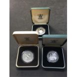 3 Boxed Royal Mint silver Coins