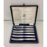 Boxed set of 6 Walker & Hall Silver Handled Knives