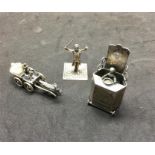 Dutch Dolls House Miniature Silver Baby in Chair, Horse & Carriage ,Conductor,