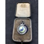 Boxed Antique Silver & Enamel Pigeon Racing Medal