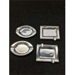2 Pairs of Vintage Dutch Silver Cigarette Trays weight 86g