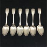 6 Georgian Silver Tea Spoons engraved initials weight 125g