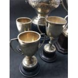 Collection of 5 hallmarked silver trophies totl silver weight 455g