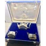 origional boxed 3 piece silver tea service culcutta