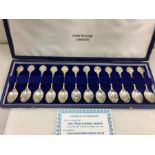 Boxed set of The Twelve Zodiac Spoons by John Pinches 275g