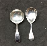 2 Antique Georgian Silver Tea caddy Spoons