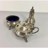 Silver Hallmarked 3 Piece Cruet Set