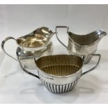 Silver Cream & Sugar & Silver Cream Jug total weight approx 215g