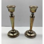 Pair of Silver Candle Sticks each Measures approx 15cm tall