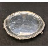 hallmarked silver Tray sheffield silver hallmarks measure approx 21.5cm Dia silver weight 305g