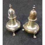 Pair Of Silver Pepper Pots Birmingham silver hallmarks date letter p weight 95g