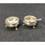 2 Silver Salts total weight with salt spoon approx 105g