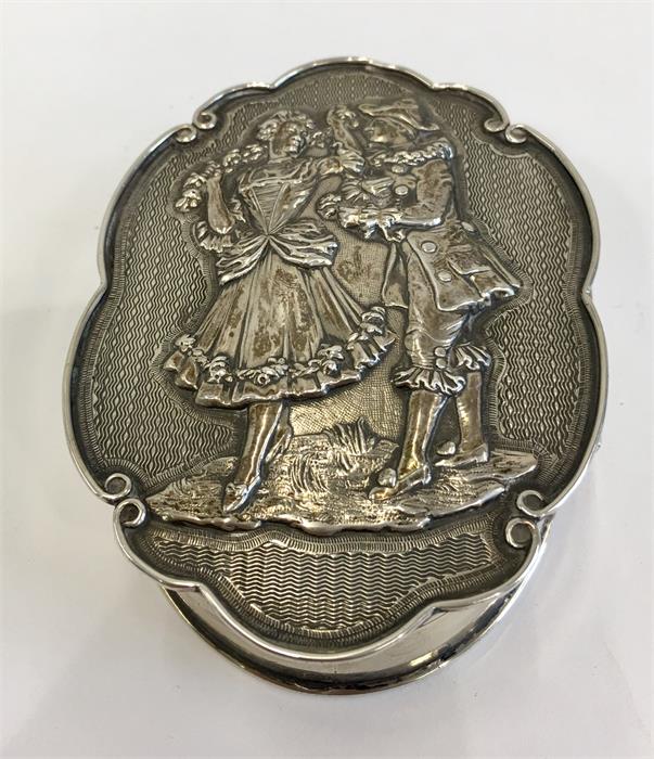 Antique Silver Trinket Box embossed lid