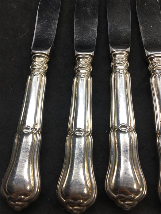 Set of 12Large silver handle Table Knives each measures approx 25cm long hallmaked 925 on handle wit - Image 3 of 4