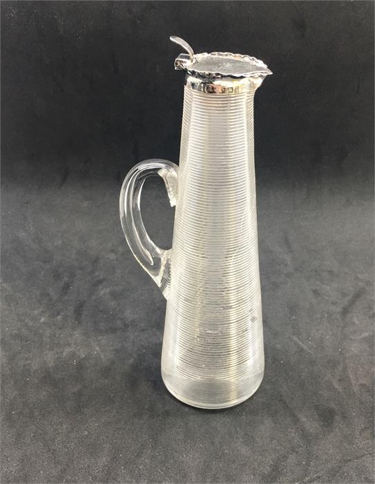 Antique Glass and Silver Tall Whisky Noggin