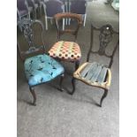 3 Assorted Victorian Chairs
