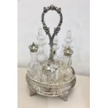 Silver plated 6 bottle Cruet Set