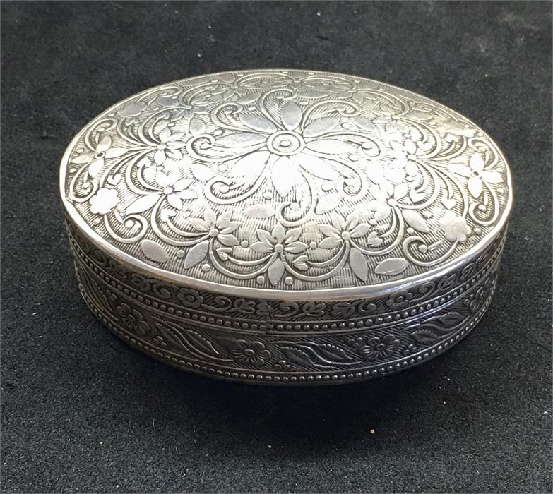 White Metal Trinket Box