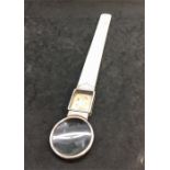 Antique Silver Combination Bookmark ,Magnify Glass and hinged lid Box measures approx 36cm lon