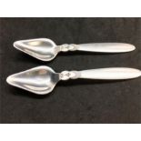 Pair of Georg Jensen Cactus Design Spoons