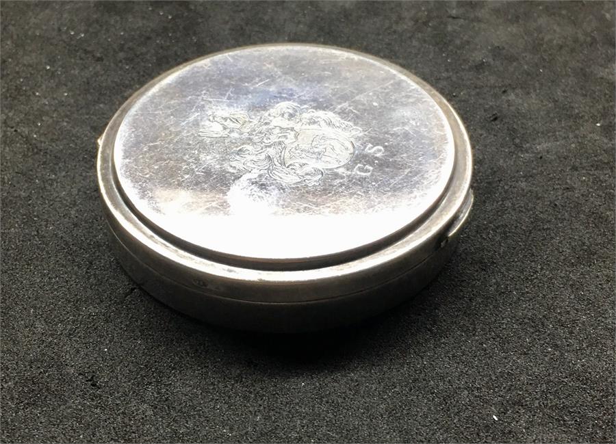 Georg Jensen Silver patch / pill Box with Armorial engraved Lid - Image 2 of 6