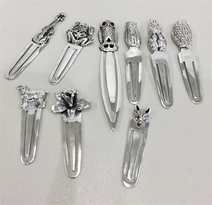 Selection of 9 Silver Novelty Bookmarks