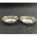 Pair of Silver Bon Bon Dishes Birmingham Silver Hallmarks