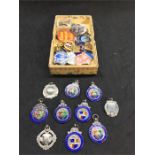 Collection of Silver Fob Medals and Enamel Badges