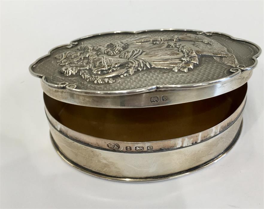 Antique Silver Trinket Box embossed lid - Image 3 of 5