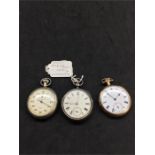 3 pocket watches A/f silver and gold plated