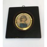 Antique 18th /19th century portrait miniature of a young boy