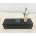 Boxed Silver Bottle stopper with dogs Head birmingham silver hallmarks