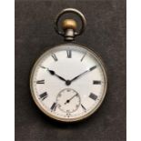 Antique Top Wind Open Face Pocket movement named Moeris silver hallmarked case watch does not tick