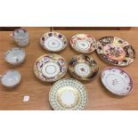 Selection antique china cups, bowls