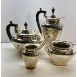 Antique Silver 4 piece Tea Service sheffield silver hallmarks by Roberts & Belk Ltd,1906 s