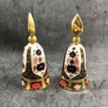 2 Royal Crown Derby Bells 1128 pattern in good condition each measure approx 11cm tall