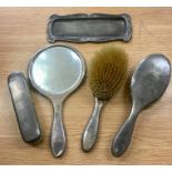 Silver Brush Set and Silver Pin Tray.