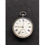 Antique silver open face fuasee pocket watch not ticking a/f no warranty given