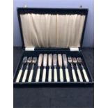 Boxed set of fish Knives and Forks