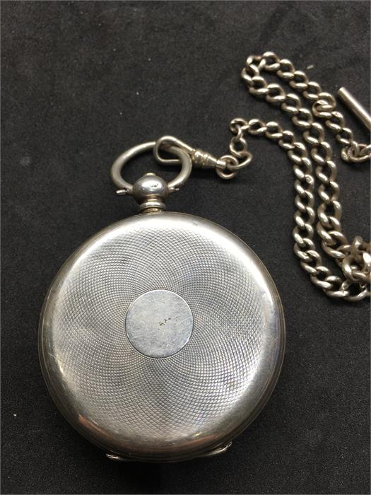Antique silver open face pocket watch not ticking a/f no warranty given - Image 2 of 3