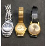 3 vintage Gents Wristwatches includes swiss emperor Gigon ,Excalibur 2 are ticking one has winder m