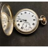Antique Top Wind Full Hunter Pocket silver hallmarked case watch does not tick no warranty given