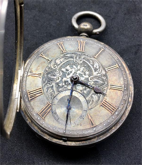 Antique Silver Dial key wind Fusee Pocket watch by G.Jimister maryhill possibly New zealand - Image 2 of 7