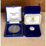 Mappin & Webb Silver Medallion 1846 to 1903 and, a Silver Proof £1 Coin 1978.