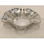 Pierced Silver Bon Bon Dish Birmingham 1934 S.J.Levi Co measures approx 14.5cm Dia weight 97g