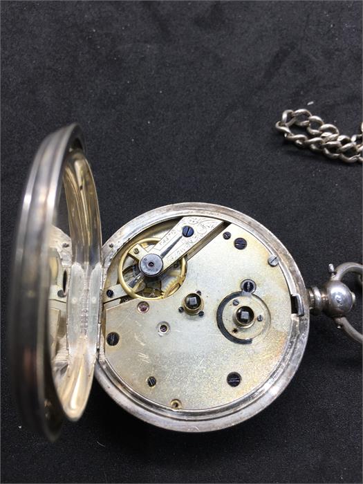 Antique silver open face pocket watch not ticking a/f no warranty given - Image 3 of 3