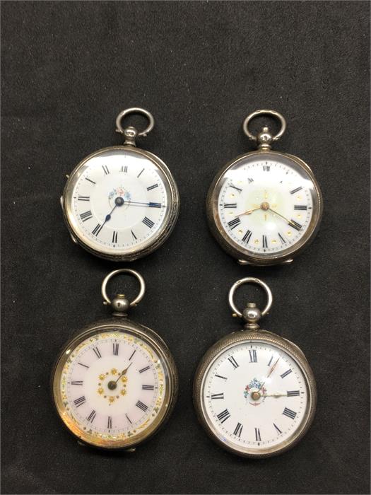 4 antique fob watches